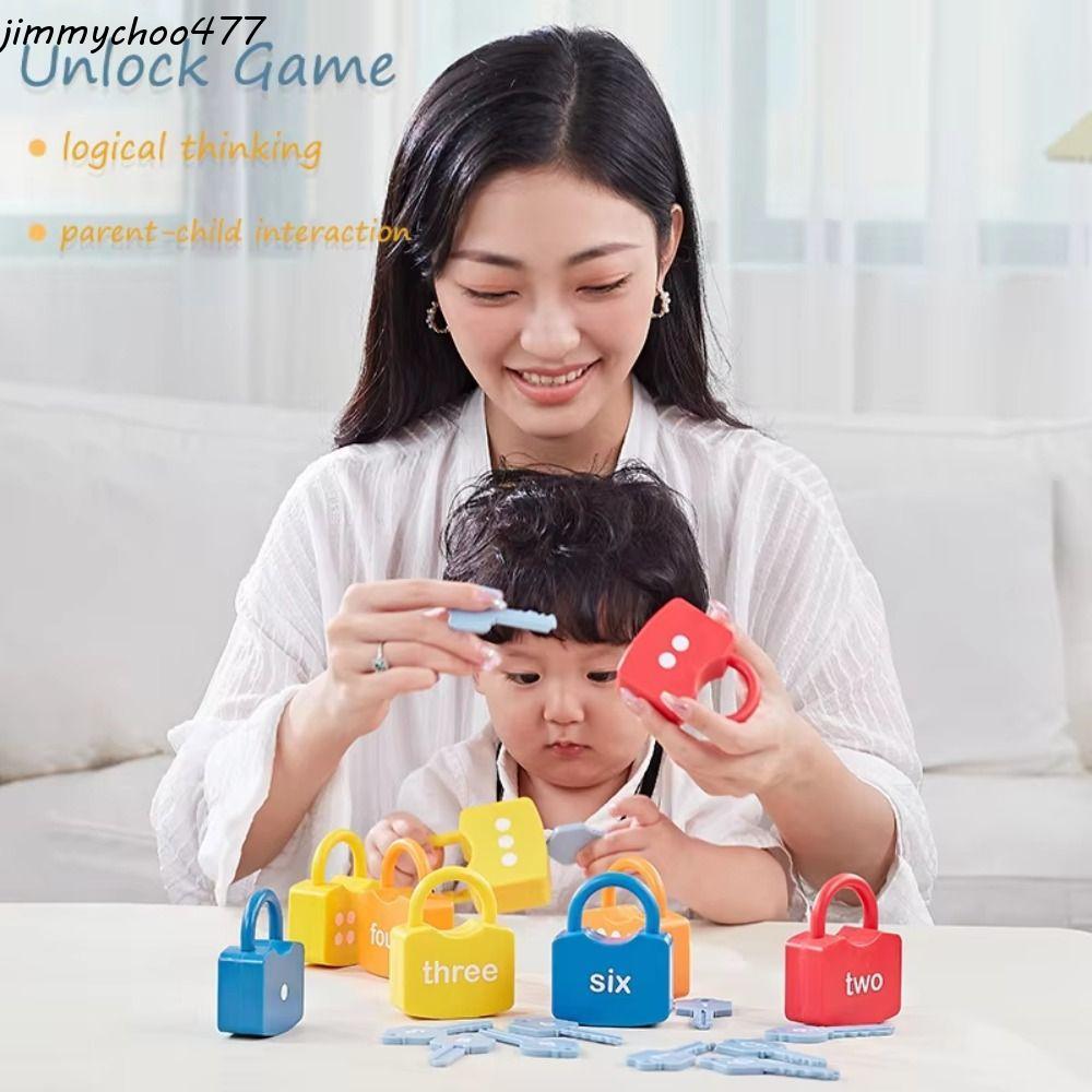 JIMMYCHOO Number Lock Key Toys, Math Count Unlock Key Early Educational Toys, Boys Girls แก้ปัญหาเขา