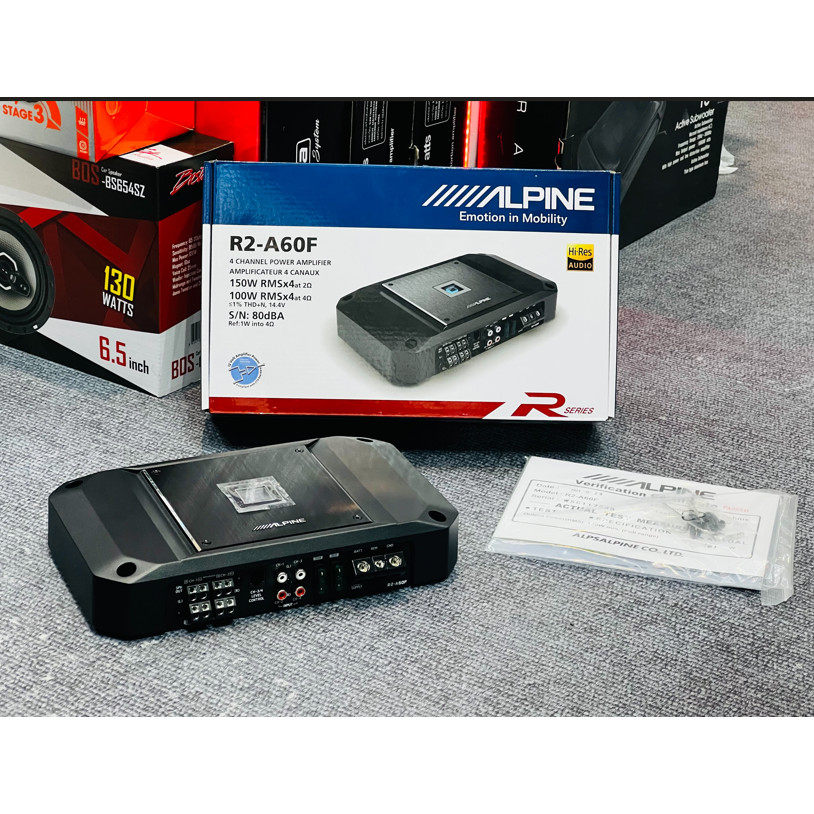 เพาเวอร์แอมป์ Alpine R2-A60F Amplifier R-series รองรับ Hi.res ขับซัพวูฟเฟอร์  เครื่องเสียง ติดรถยนต์