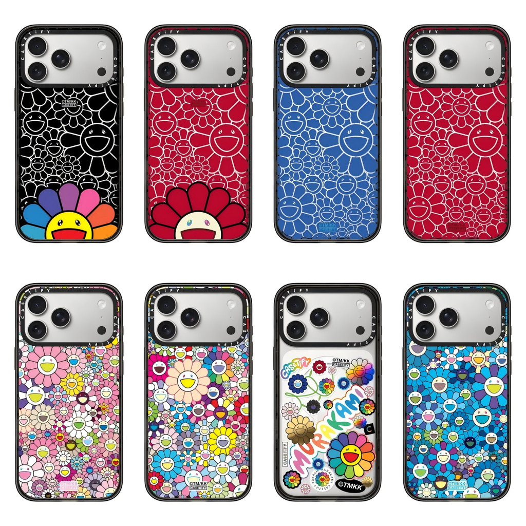 TAKASHI MURAKAMI FLOWERS BLOOM Magnetic Impactเคสโทรศัพท์สําหรับiPhone 17 16 15 14 13 12 Pro Max Plus Air,เคสใสใสปลอก