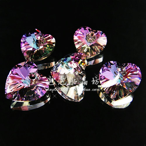 ของแท้ออสเตรีย Silva Crystal Element 6202 Peach Heart VL สีม่วง 10 14 18mm