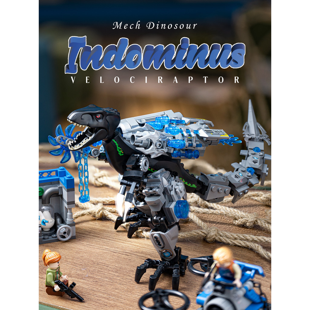 Mosasaurus ไดโนเสาร์ Building Blocks World ประกอบของเล่น Mecha Machinery Jurassic 2 Canglong 3 Tyrannosaurus เหมาะสําหรับ Lego - รูปที่ 2