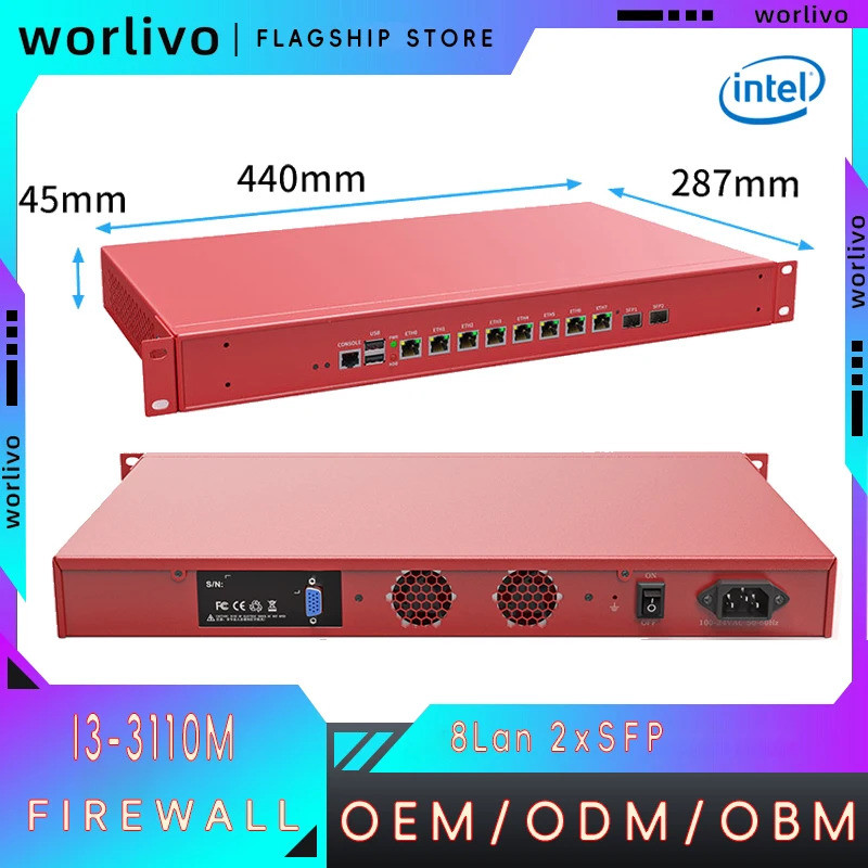 แชสซีเครือข่าย Intel I3-3110M I3-2350M I5-520M 3320M I7-3520M 3610M 3630Qm Wi Fi กล่อง Nic Multi-Por