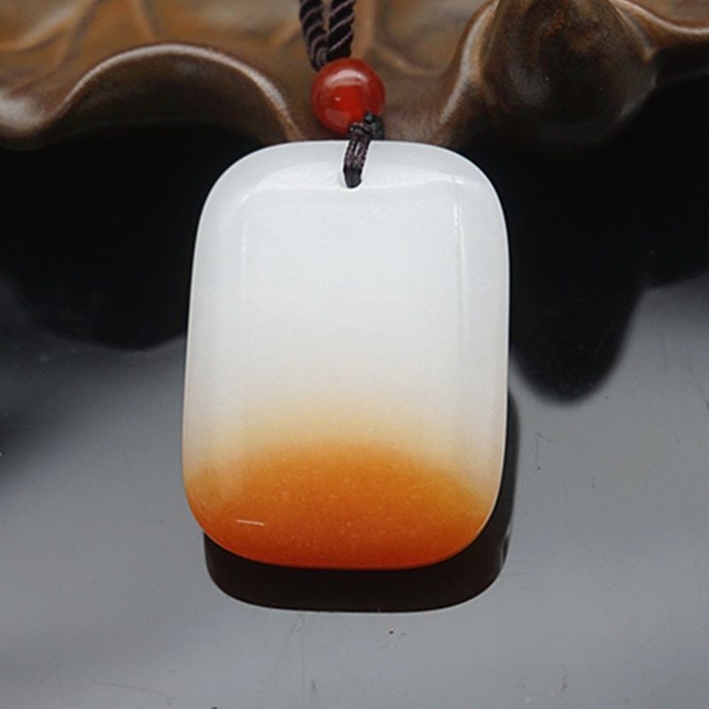 สร้อยคอมุกหยกสีทองและจี้หยกสีขาวทรงกลม สำหรับผู้ชายและผู้หญิง พร้อมสแควร์โมเสครวมหยก CBN