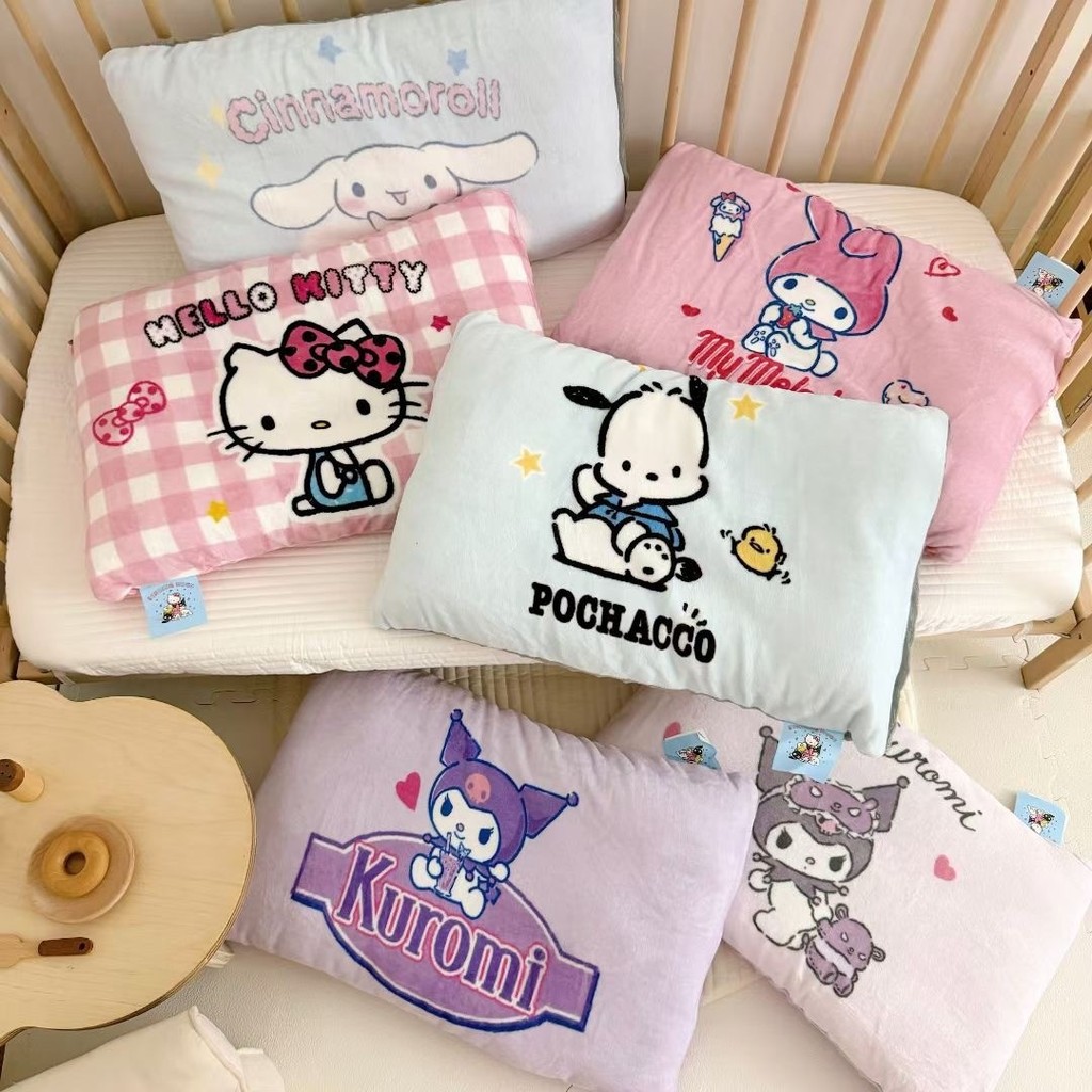 ✨หมอนกำมะหยี่ทำความสะอาดง่าย ทนนานไม่ยุบ sanrio งานแท้ - ขนาด 30×45 cm - หมอนนุ่มรองรับทุกสรีระ - ปลอกหมอนถอดซักได้