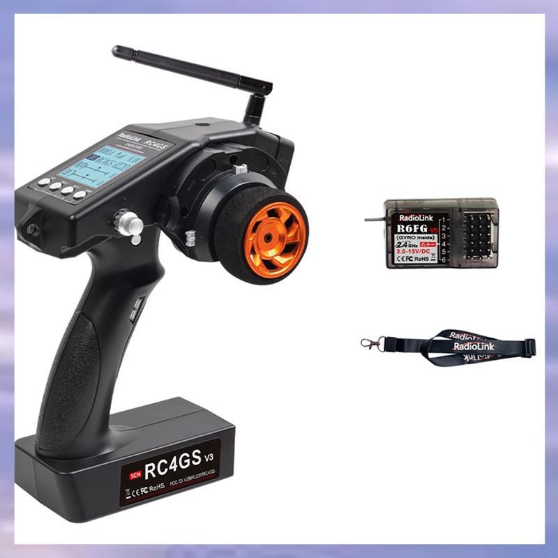 Radiolink RC4GS V3 2.4G 5CH 2.4G 5CH 400M ช่วงเครื่องส่งสัญญาณ R6FG Gyro Receiver สําหรับรถยนต์ RC แ