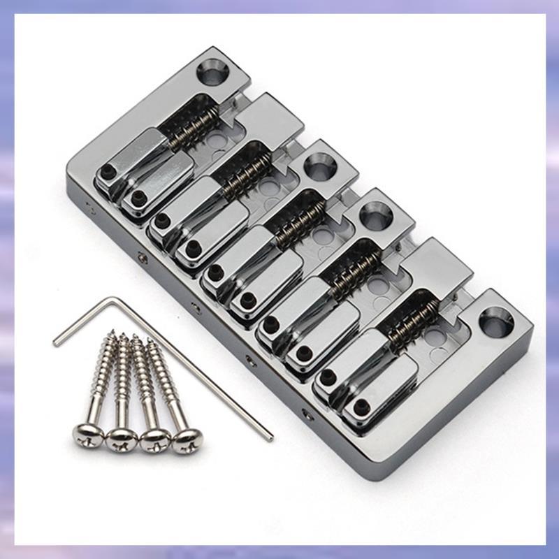 5-String Electric Bridge Flipping Saddle String Spacing 16.5MM Body Bottom Through Fix Bridge Silver