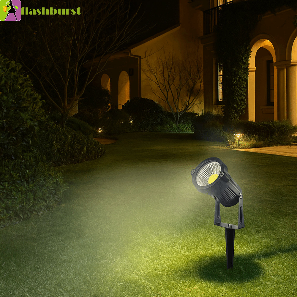 FLASHBURST ไฟสนามหญ้า LED,อลูมิเนียม 3/5W Landscape Spike Spotlight หลอดไฟประหยัดพลังงานกันน้ําความส