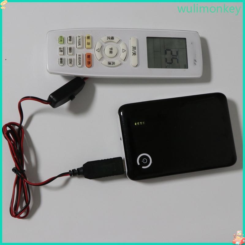 WU USB Power Supply Cable พร้อมสวิตช์บนสําหรับเปลี่ยน 2AA 3V แบตเตอรี่แบบใช้ซ้ําได้สําหรับนาฬิกาของเ