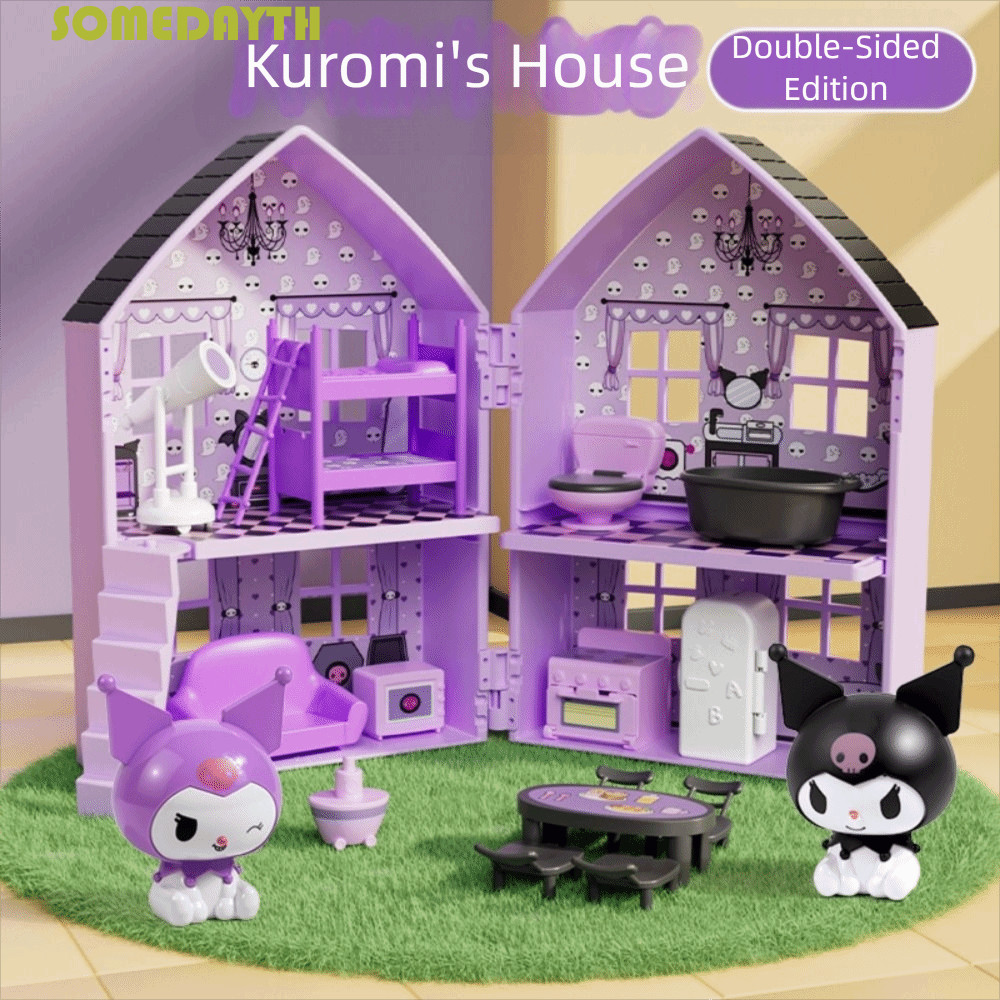 SOMEDAY Miniature Items Dollhouse Accessories, My Melody Kuromi Dollhouse Furniture Miniature Toy, สีสันชุดเฟอร์นิเจอร์ห้องครัว Koala Kitchen DIY ฉากของขวัญวันเกิด