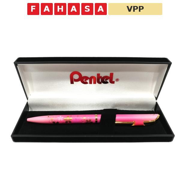 ปากกาลูกลื่นโลหะ Energel Premium Screw Cap Pink Body Blue Ink - Pentel Bl2007PS2-C