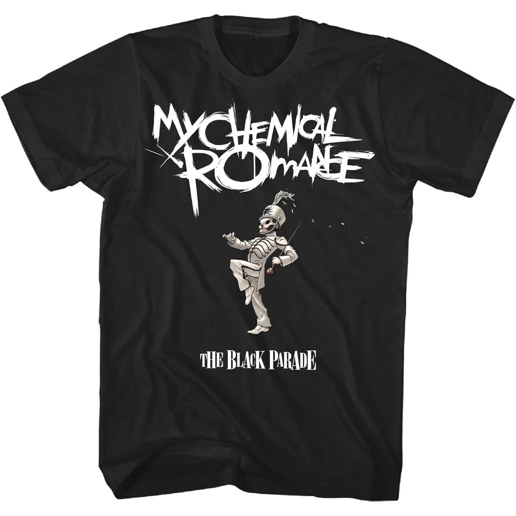 จัดส่งตลอด 24 ชั่วโมงMy Chemical Romance The Black Parade Adult Black Short Sleeve T Shirt Emo Rock 