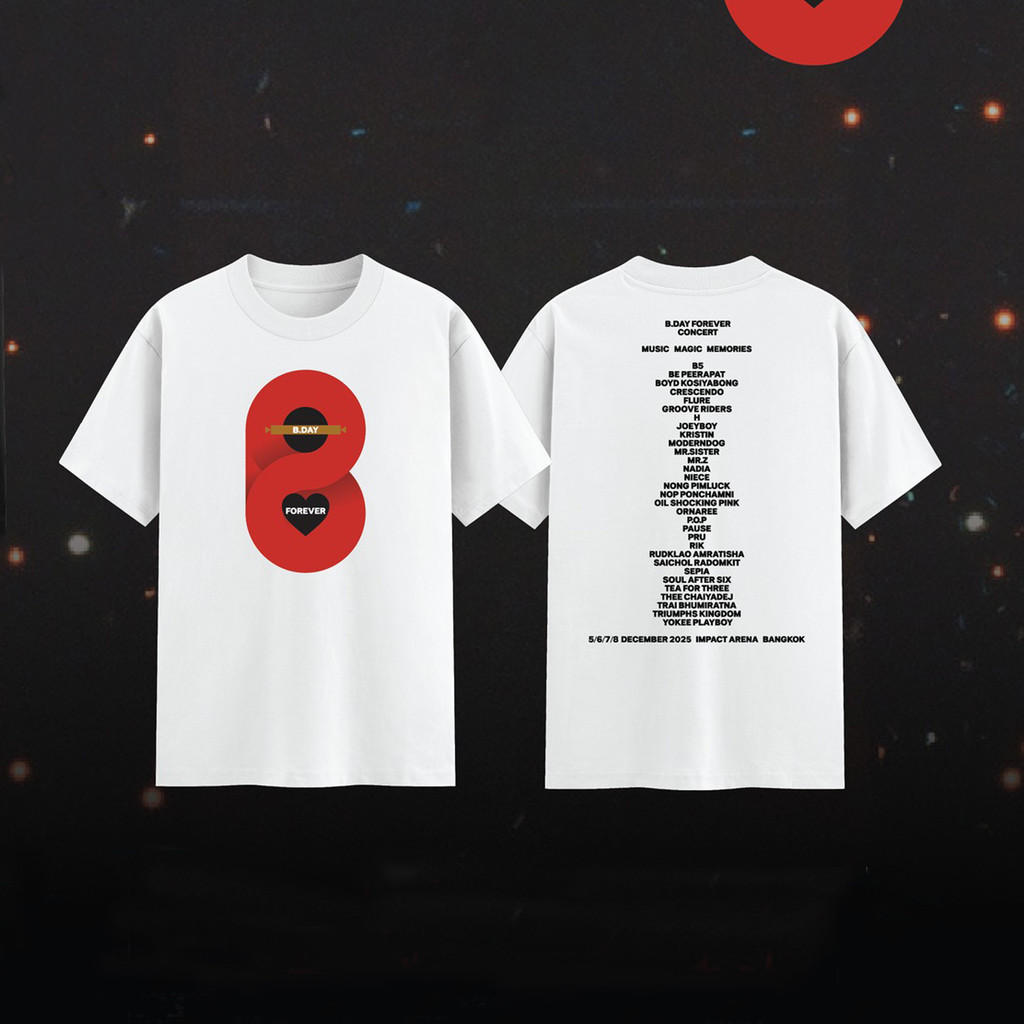 【พร้อมส่ง】 B.DAY After Party Festival  เสื้อยืดคอนเสิร์ตผ้าคอตตอนสำหรับผู้ชายและผู้หญิง