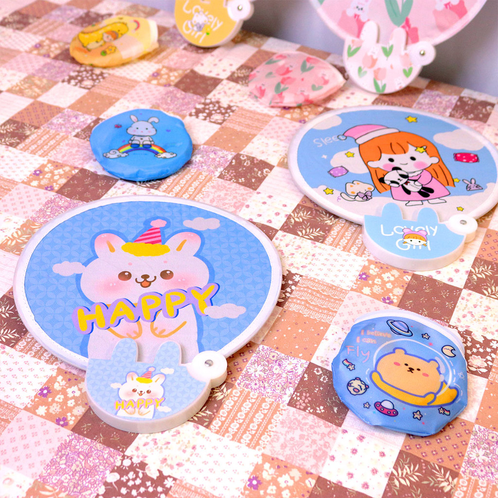 🚚สินค้าพร้อมส่งจากไทย🚚 พัดแบบพกพา พัดมือถือ พัดพับได้ พร้อมกระเป๋า คละสีคละลาย - รูปที่ 6