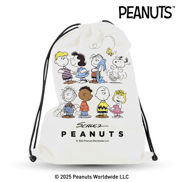 Bundanjai (กระเป๋า) PN1-กระเป๋าเป้เชือกรูด : PEANUTS-1D Drawstring Backpack (PN1D-DTB-OWH34) W34xH43 cm.