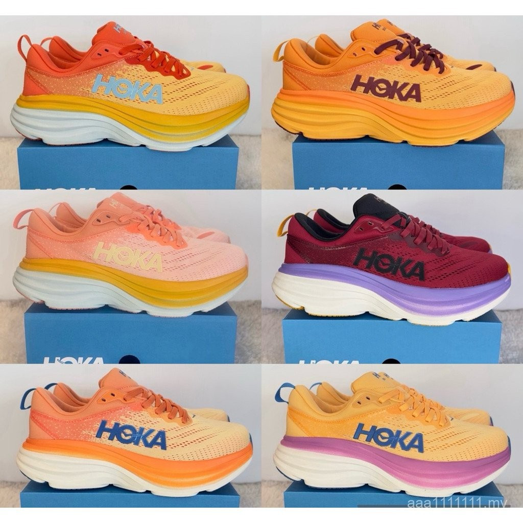 รองเท้าผ้าใบผู้ชาย (ขนาด 37-45) รองเท้าผ้าใบ HOKA BONDI 8 รุ่นสินค้า Photo Pick-Up จากสินค้าจริง เตร