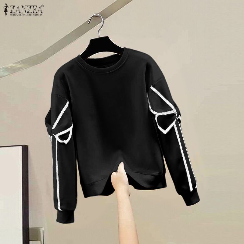 ZANZEA เสื้อลำลองสำหรับผู้หญิง แขนยาวคอกลม พิมพ์ลายสวยงาม สไตล์เกาหลี เนื้อผ้าสวมใส่สบาย - รูปที่ 3