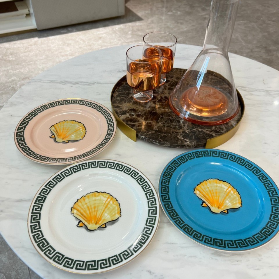 Spot Goods#1735Poseidon's Journey Bone China Plates Dessert Plates Fruit Plates Entryway Display Pla