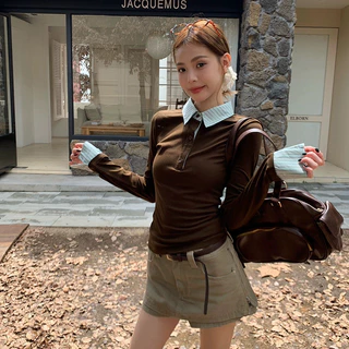 VaVa【ในสต็อก】เสื้อยืดแขนยาวทรงสลิมฟิตสำหรับผู้หญิง ฤดูใบไม้ร่วง/ฤดูหนาว ปี 2026 มาพร้อมดีไซน์ที่เป็นเอกลักษณ์และทันสมัย