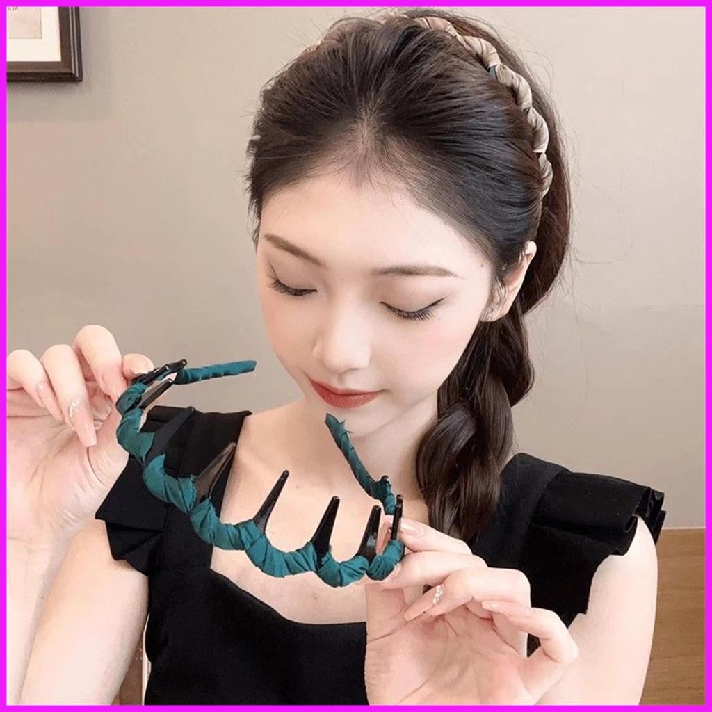 Vintage High Cranium แถบคาดศีรษะ Vintage High Cranium หยัก Anti-Slip ฟัน Hairband 3 ชิ้น Headwear ช่