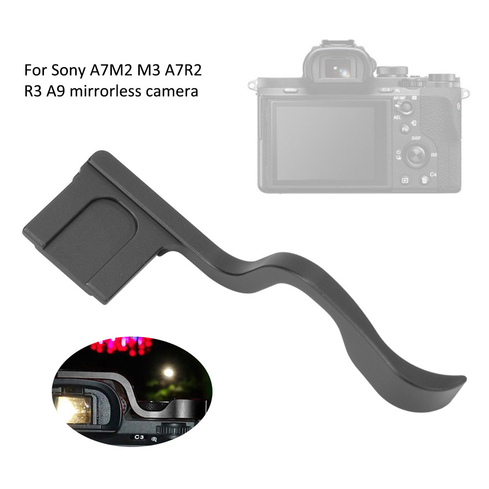 Cameraworld1-TH ACAGALA อลูมิเนียมรองเท้าร้อน Thumb Handle สายคล้องคอสำหรับ A7M2 M3 A7R2 R3 A9 (สีดำ
