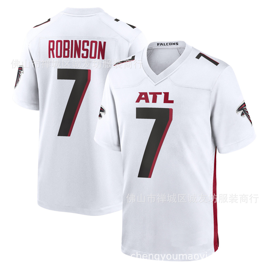 จัดส่งในวันเดียวกัน!!เสื้อรักบี้ NFL Falcon 7 White Bijan Robinson Jersey