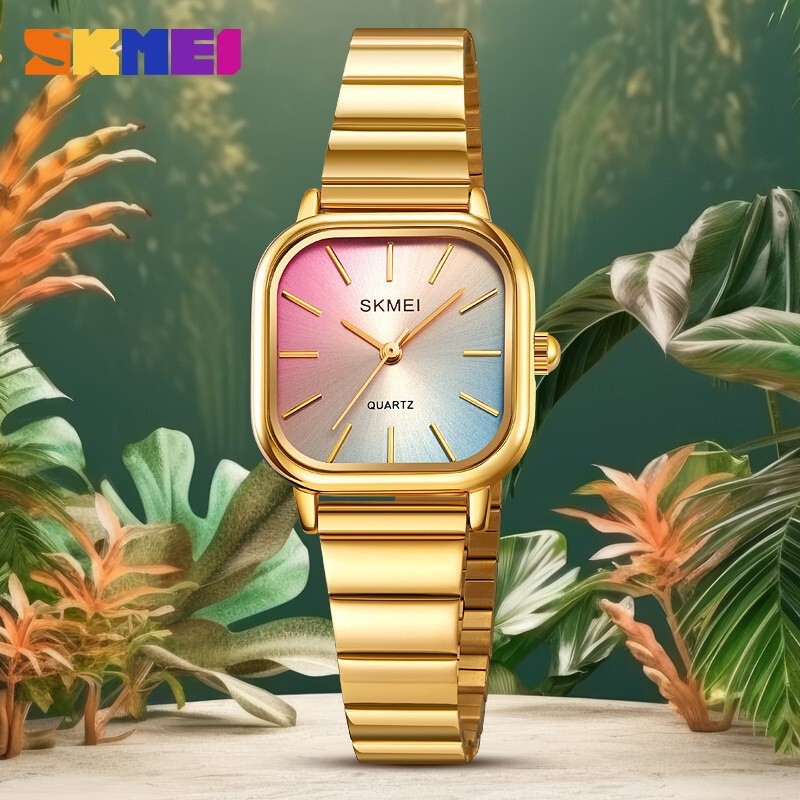 ​SKMEI Fashion Luxury Stainless Steel Strap Quartz Wristwatch For Ladies Female Girl Women Watches W