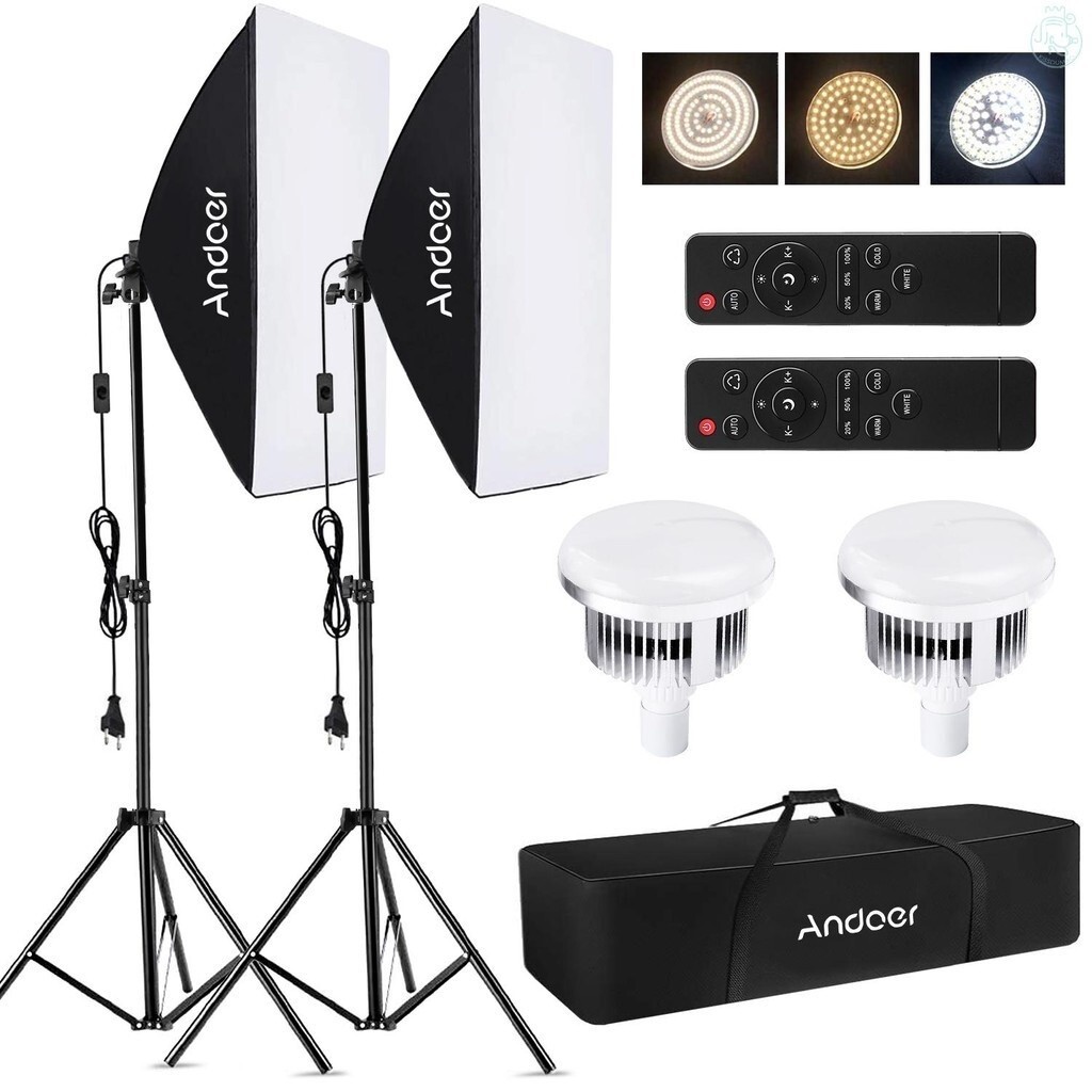 Andoer Studio Photography Light kit Softbox Lighting Set with 85W 2800K5700K Bicolor Temperature LED