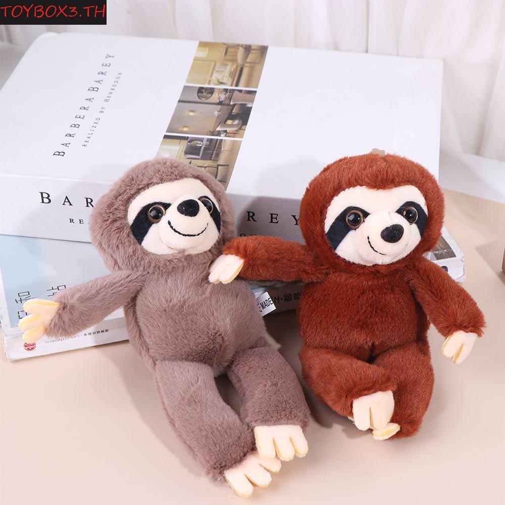 TOYBOX พวงกุญแจ Plush Sloth, จําลองตุ๊กตาสัตว์ Sloth จี้ขนาดเล็ก, กระเป๋าน่ารัก Charm Big Eyes พวงกุ