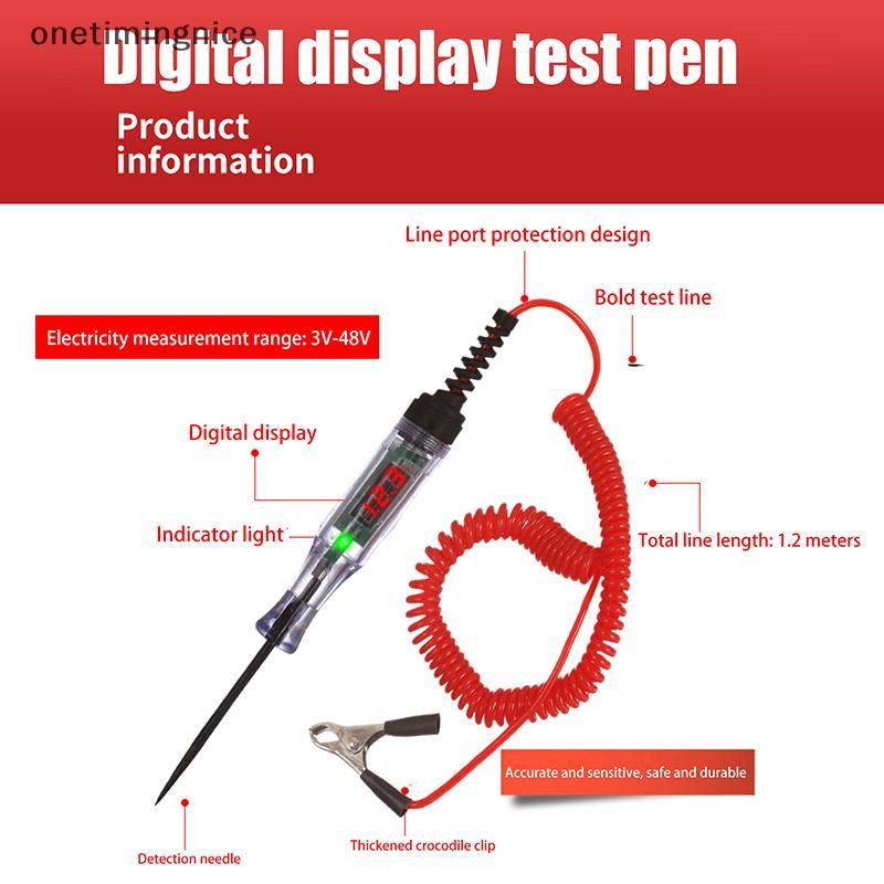 Onetimingnice Heavy Duty 5-48V Backlit Digital LED Circuit Tester, Auto Test Light Digital LED Circu