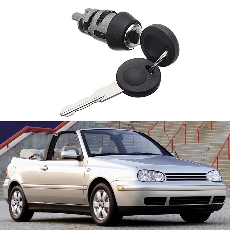 รถจุดระเบิดล็อคกระบอก 2 ปุ่มสําหรับ VW Golf 411 412 Cabrio Cabriolet Corrado Dasher EuroVan Fox กระต