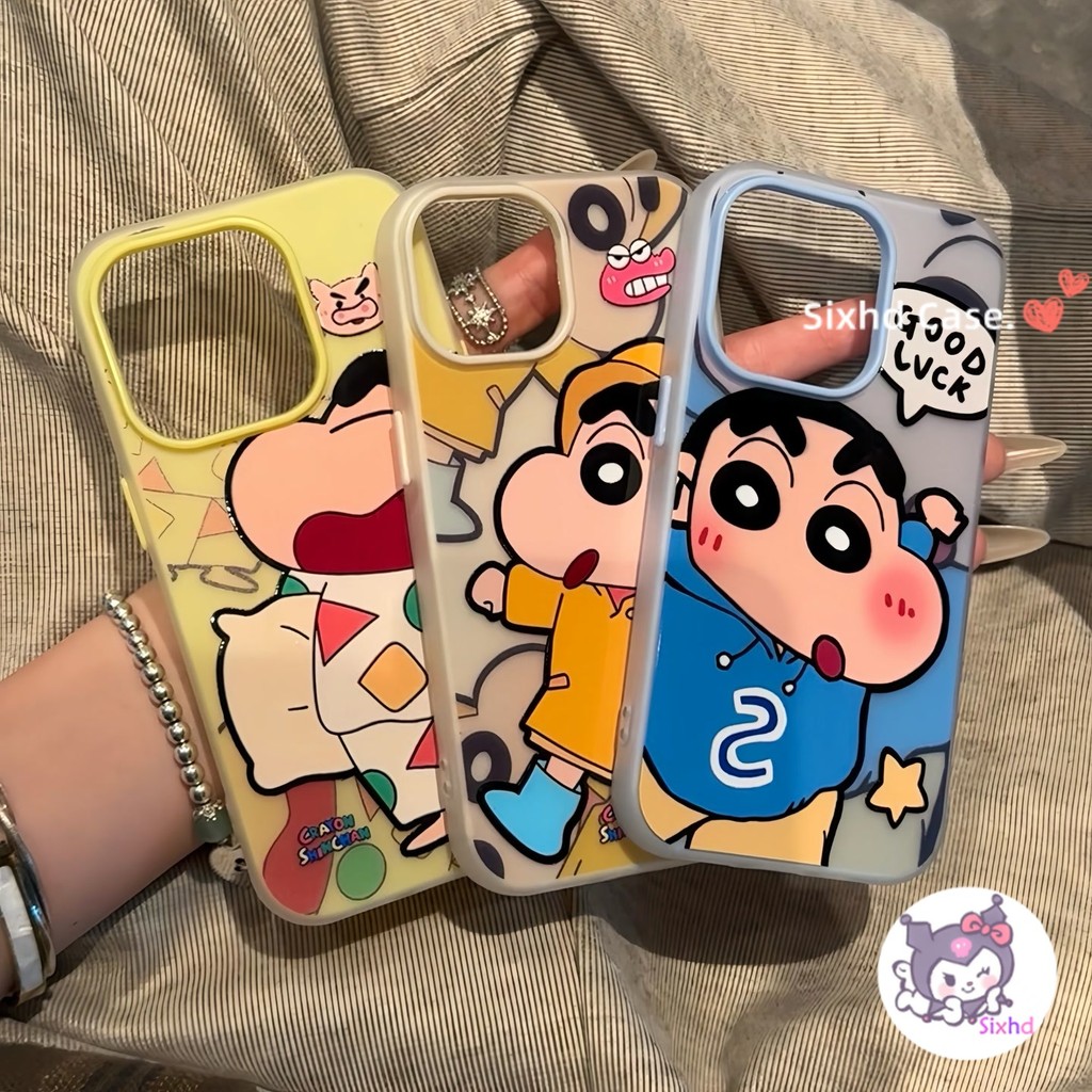 สําหรับ Samsung S25FE กรณี S25 Ultra S24FE S24 Plus Ultra เคสโทรศัพท์ 2in1 Jelly ปลอกการ์ตูน Crayon Shin Chan เคสซิลิโคนเหลว Anti Drop Protection นุ่มปกหลัง