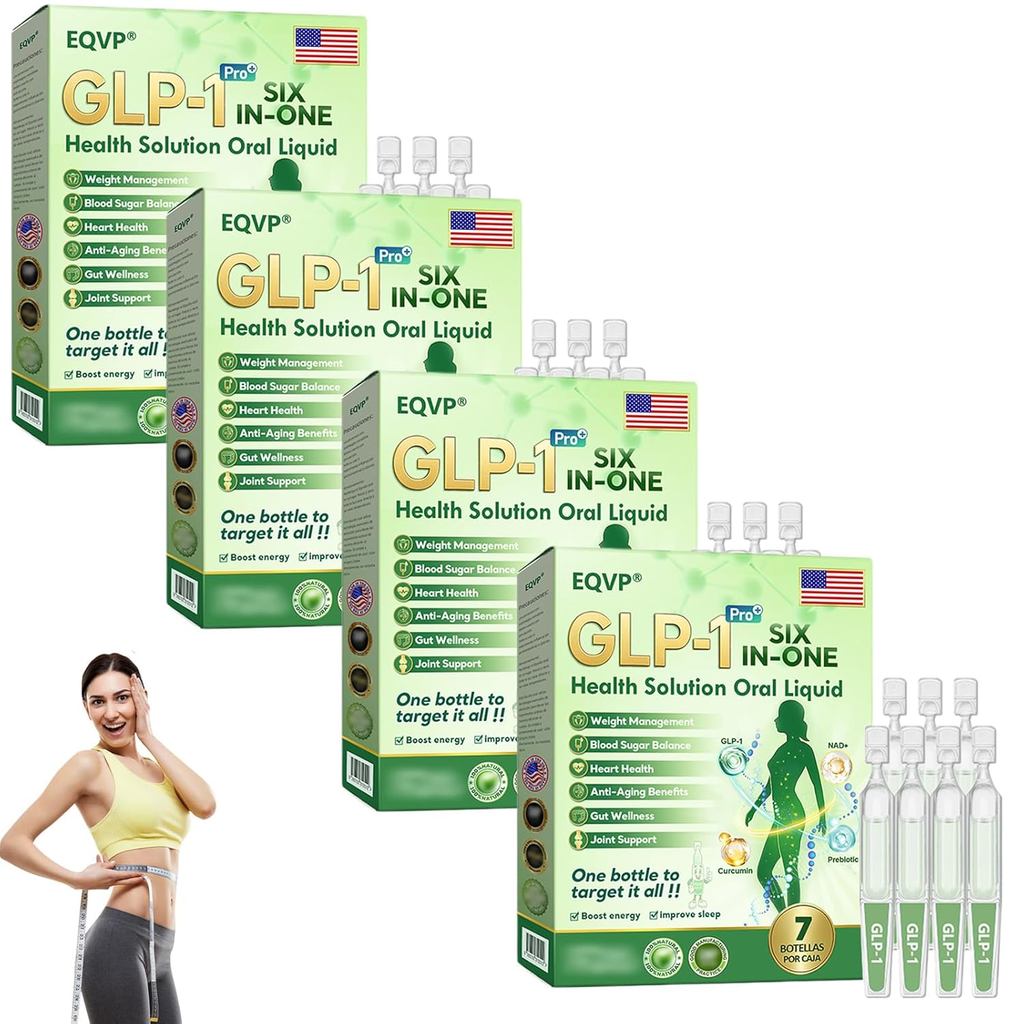EQVP GLP-1 Six-in-One Health Solution Oral Liquid, Advanced GLP-1 Six-in-One Oral Solution, Natural 
