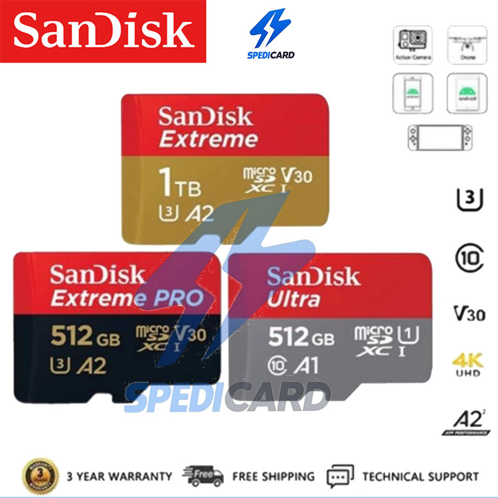 Sandisk Ultra-Extreme-Extreme Pro micro SDcard 32GB/64GB/128GB/256GB/512GB/1TB เ
