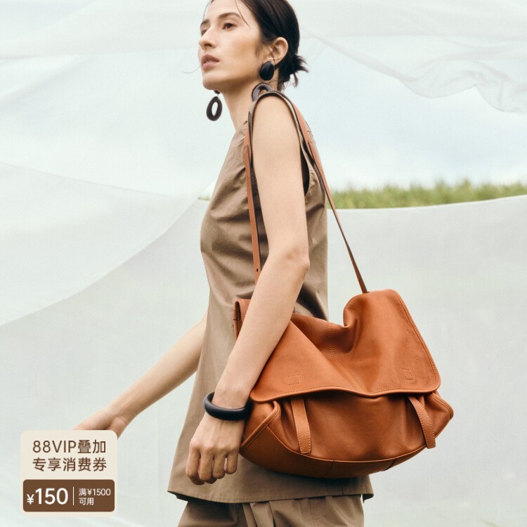 Qiuzhen กระเป๋า messenger แบบคลีชิคเรโทร ขนาดใหญ่ พกพาสะดวกสำหรับทุกวัน