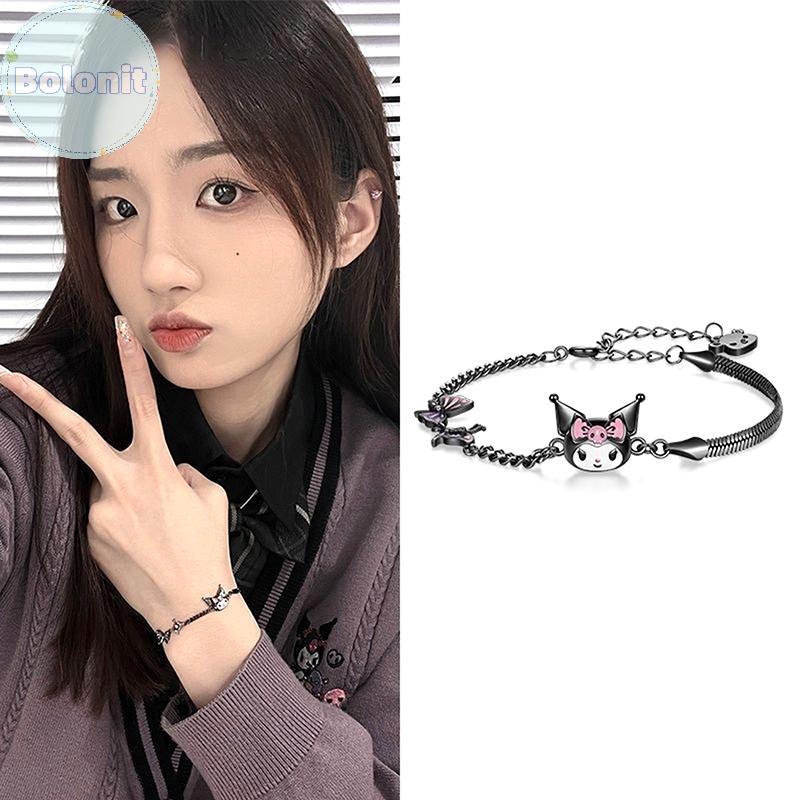 Bolonit Kuromi Sanrio: สร้อยคอกับ charms สำหรับสร้อยข้อมือ anime ของขวัญ Halloween และเพื่อนสนิท