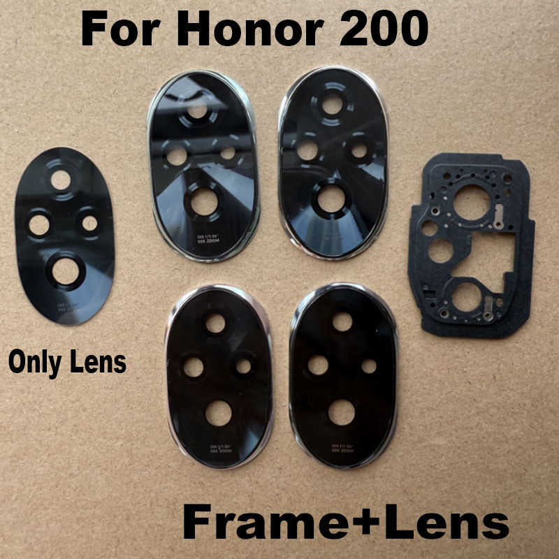 1x สําหรับ Honor 200 เลนส์กล้องด้านหลังฝาครอบกระจกด้านบนพร้อมกรอบกาวสติกเกอร์ ELI-AN00 ELI-NX9