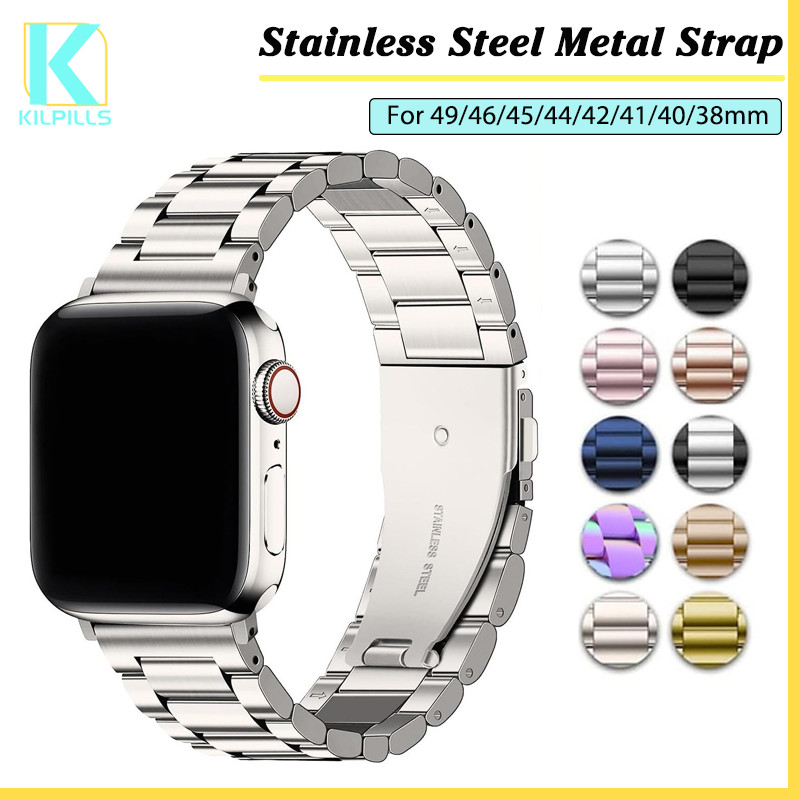 สายรัดโลหะสแตนเลส for iWatch Apple Watch Ultra 3 2 SE 3 2 Series 11 10 9 8 7 6 5 4 3 2 1 49มม. 46 45มม. 41 44 42 40มม.