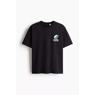 H&M(เอชแอนด์เอ็ม) เสื้อยืดผ้าฝ้ายพิมพ์ลายทรงหลวม ผู้ชาย 1340540_1