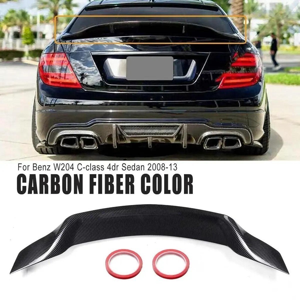 W204 รถด้านหลังสปอยเลอร์ Lip Boot Lip สําหรับ Mercedes สําหรับ Benz W204 C-class 4dr ซีดาน 2008-2013