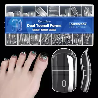 [H&S] 150/160PCS Clear Toe Nail Extensions Full Cover Press-On เคล็ดลับนิ้วเท้าปลอมฤดูร้อน DIY ชุดแต่งเล็บสําหรับผู้หญิงสาว Barefoot Decor {th}