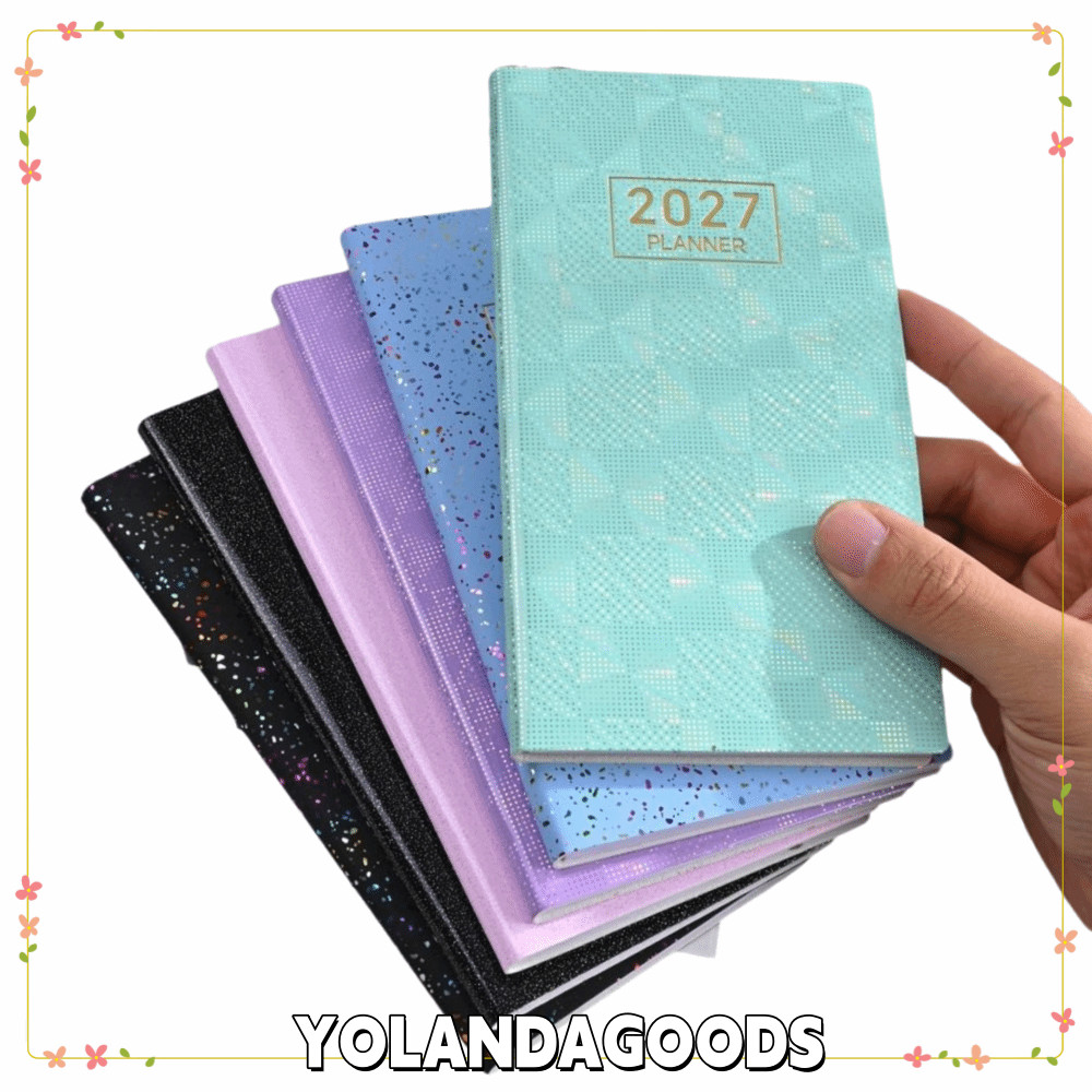 YOLANDAGOODS1 A6 Planner Notebook, หน้าเรียงรายหลากสี 2027 Planner, แบบพกพา 2027 รายสัปดาห์ Planner 