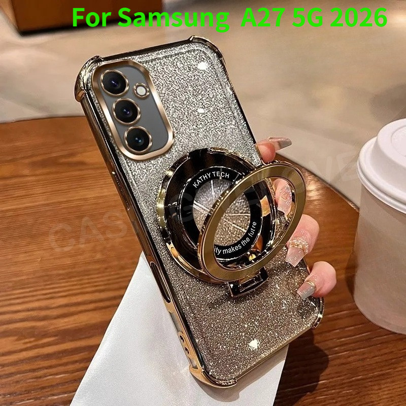 เคสโทรศัพท์สําหรับSamsung A27 5G 2026 Samsung Galaxy A27 A57 A17 A37 A07 A36 A56 A26 5G CDขาตั้งแม่เหล็กผู้ถือเคสโทรศัพท์สี่มุมกรณีกันกระแทกเคสโทรศัพท์ฝาหลัง