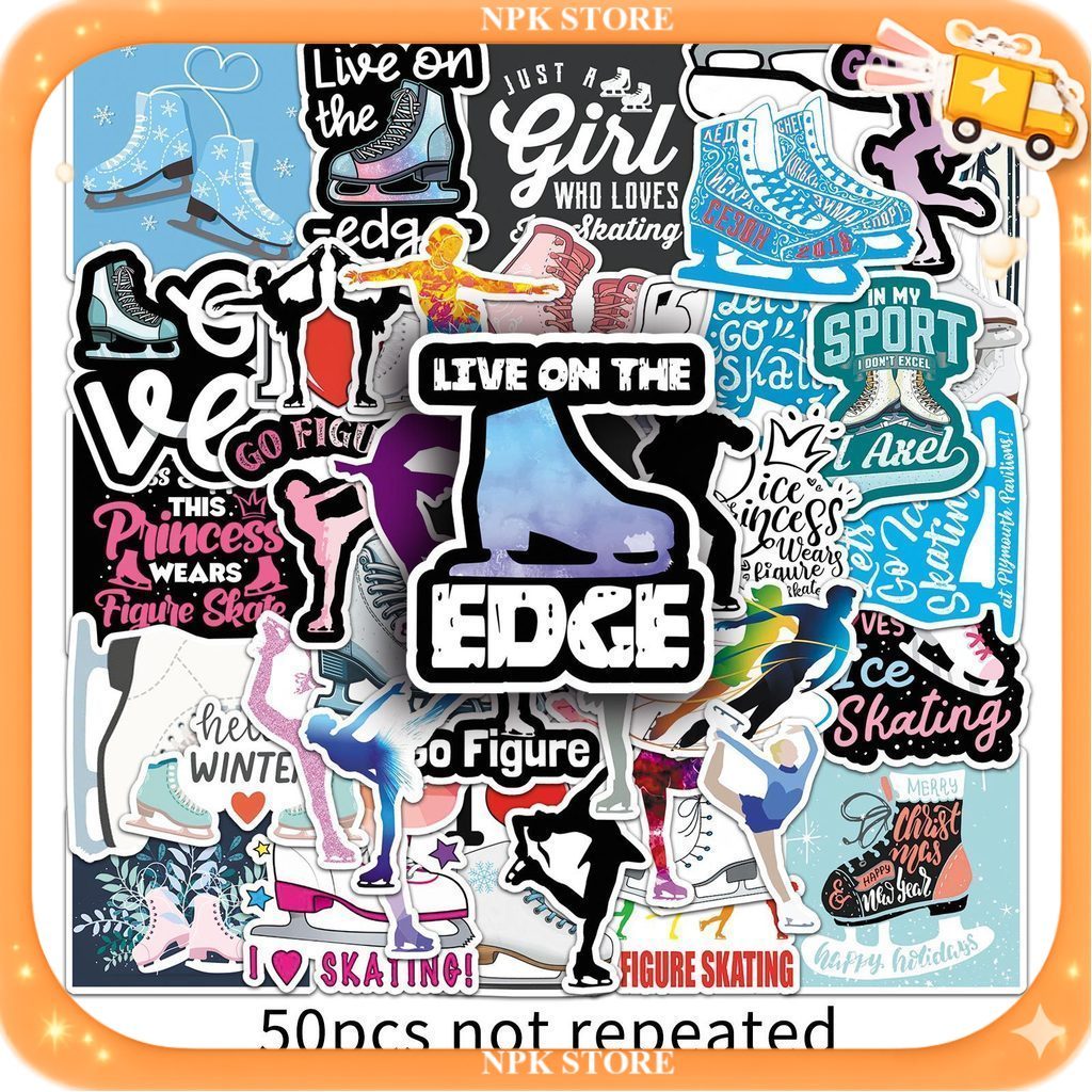 🔥🇹🇭พร้อมส่ง🇹🇭🔥 50แบบ สติกเกอร์ กีฬา ไอซ์สเก็ต Sport Cartoon Ice Skate Sticker