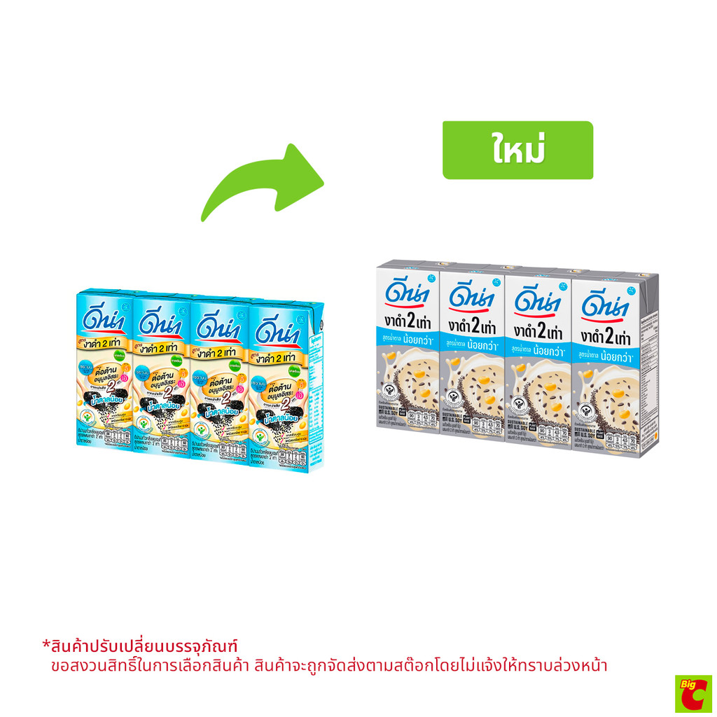 [สั่งซื้อขั้นต่ำ 2 ชิ้น] ดีน่า นมถั่วเหลืองยูเอชที ผสมงาดำ 2 เท่า สูตรน้ำตาลน้อย เจ 180 มล. X 4 ชิ้น