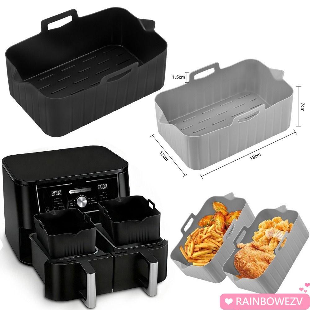 RAINBOWEZV Air Fryer ตะกร้า,สี่เหลี่ยมผืนผ้าReusable Air Fryerถาดอบ,ซิลิโคนAir Fryer LinersสําหรับNi