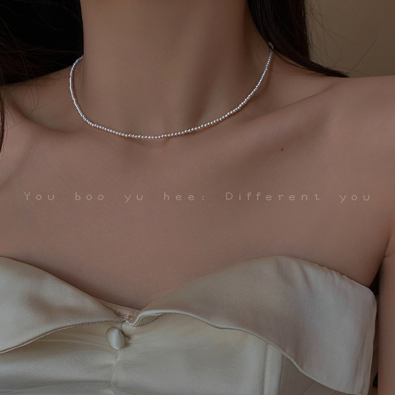 สร้อย สร้อยคอมุก Choker baby female 折叠配饰圆珠项链项链