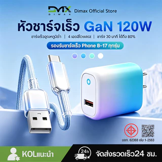 ชุดชาร์จเร็ว 120W GaN Gradient สีโทรศัพท์มือถือ ปลอดภัยชาร์จเย็น ไม่ร้อน ขนาดเล็กพกพาง่ายรองรับ 100-240V ใช้ได้ทั่วโลก