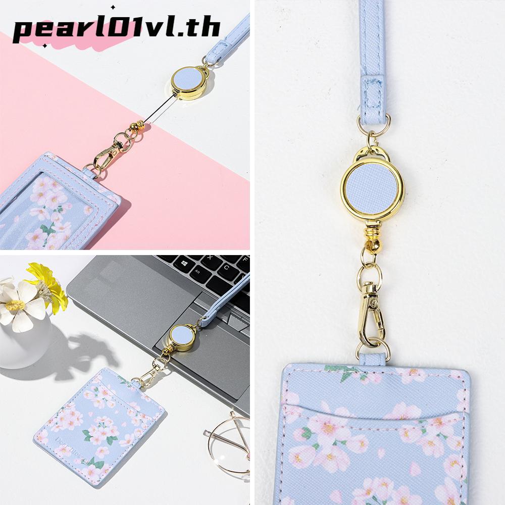Pearl01 กระเป๋าใส่บัตรประจําตัวประชาชน บัตรรถบัส พับเก็บได้ สําหรับผู้หญิง