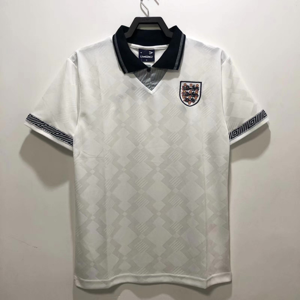1990 GASCOIGNE ENGLAND HOME RACE SHIRT # 8 Anderson # 2 เสื้อกีฬาย้อนยุค