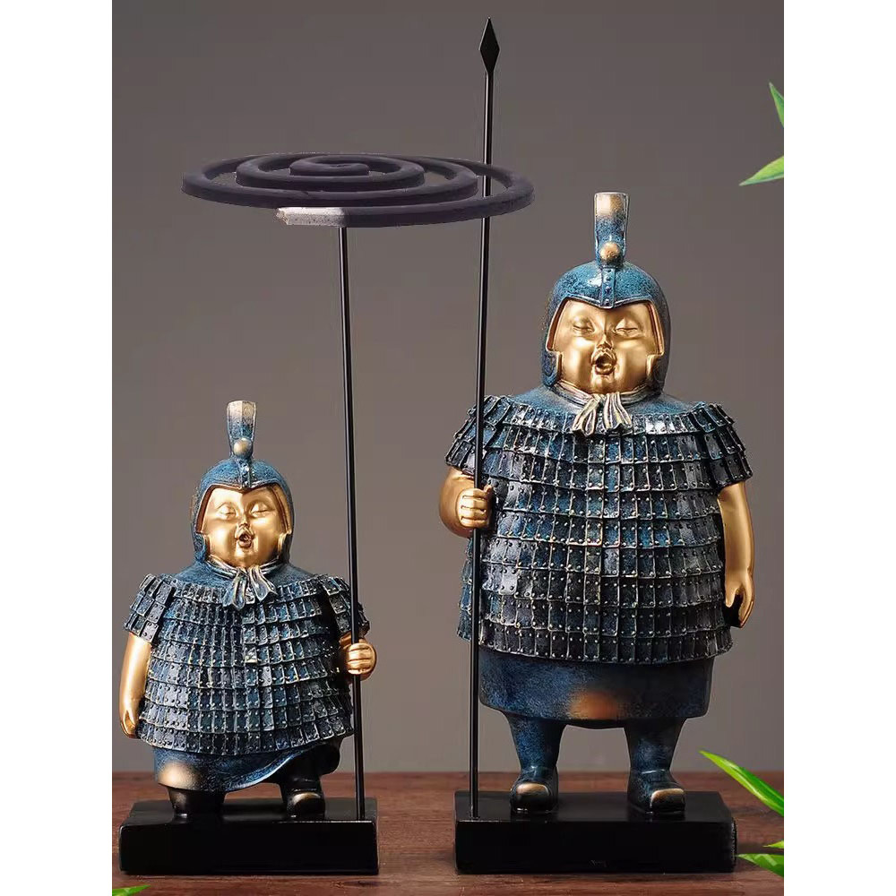 ใหม่สไตล์จีนตกแต่งบ้านไขมัน Terracotta Warriors Warriors Warriors Warriors Warriors ยุง Coil Rack Of
